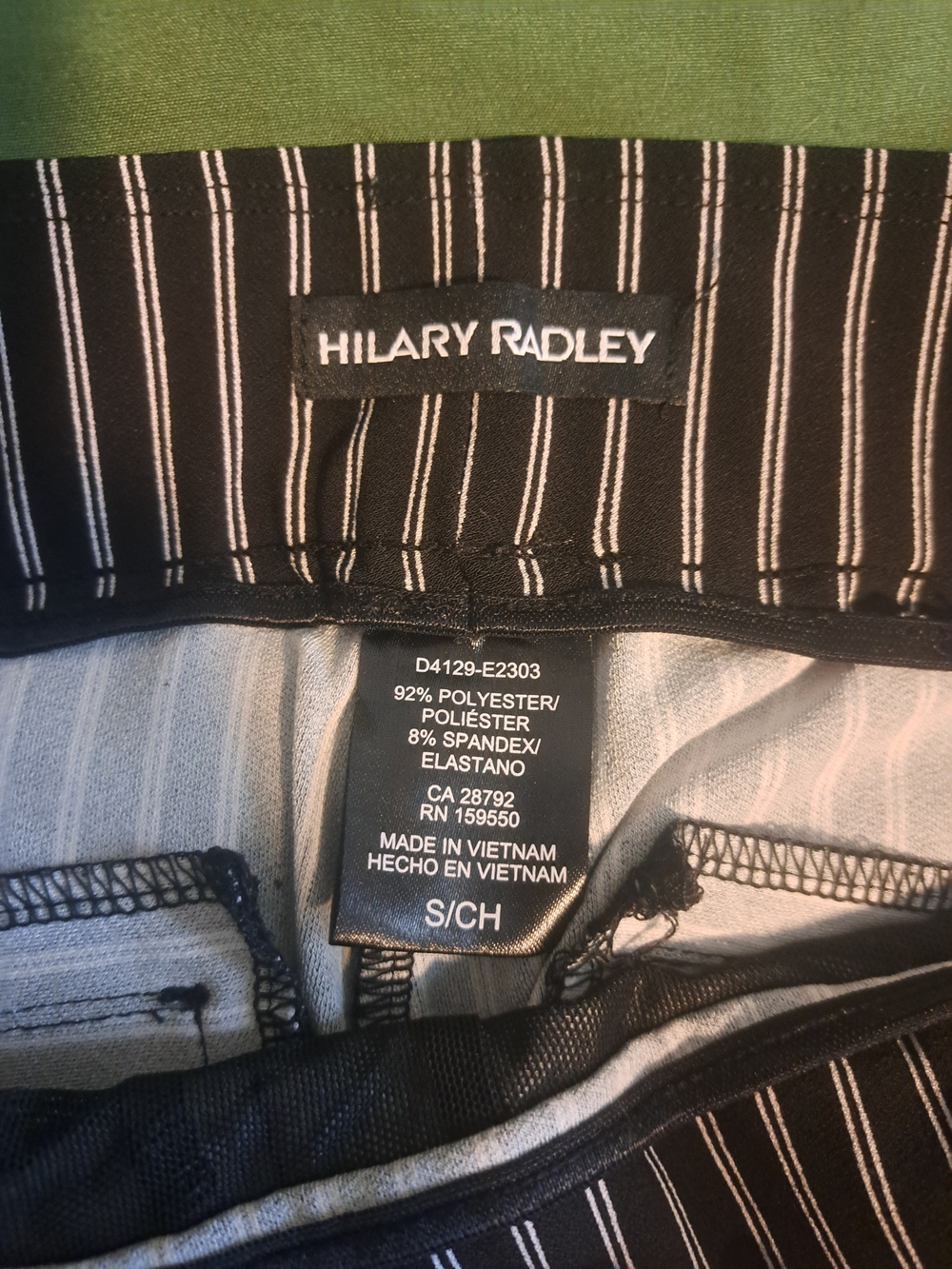 Hilary Radley Black with White Pinstripe Women's Dress Pants